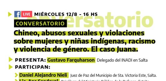 Caso Juana: Conversatorio sobre Chineo, abusos sexuales sobre mujeres y niñas indígenas, racismo y violencia de género