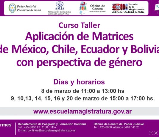 Curso Taller sobre “Aplicación de Matrices (de México, Chile, Ecuador y Bolivia) con perspectiva de género”